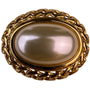 Napier Womens Gold Tone Faux Pearl Chain Link Brooch Vintage Jewelry