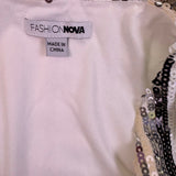 Fashion Nova Womens Multicolor Polyester Striped Sequin Blazer Dress Size S
