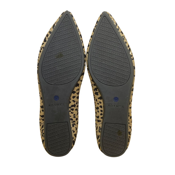 Rothys Women’s Brown & Black Leopard knitted Pointed Toe Flats Size W9
