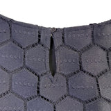 RSVP By Talbots Womens Black Honeycomb Lace 3/4 Sleeve Blouse Size P