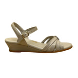 SAS Women’s Gray Leather Strappy Adjustable Ankle Strap Wedge Sandals Size 8.5M