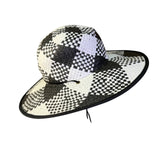 Physician Endorsed Womens Black & White Paper Yarn Sun Hat With Chin Strap
