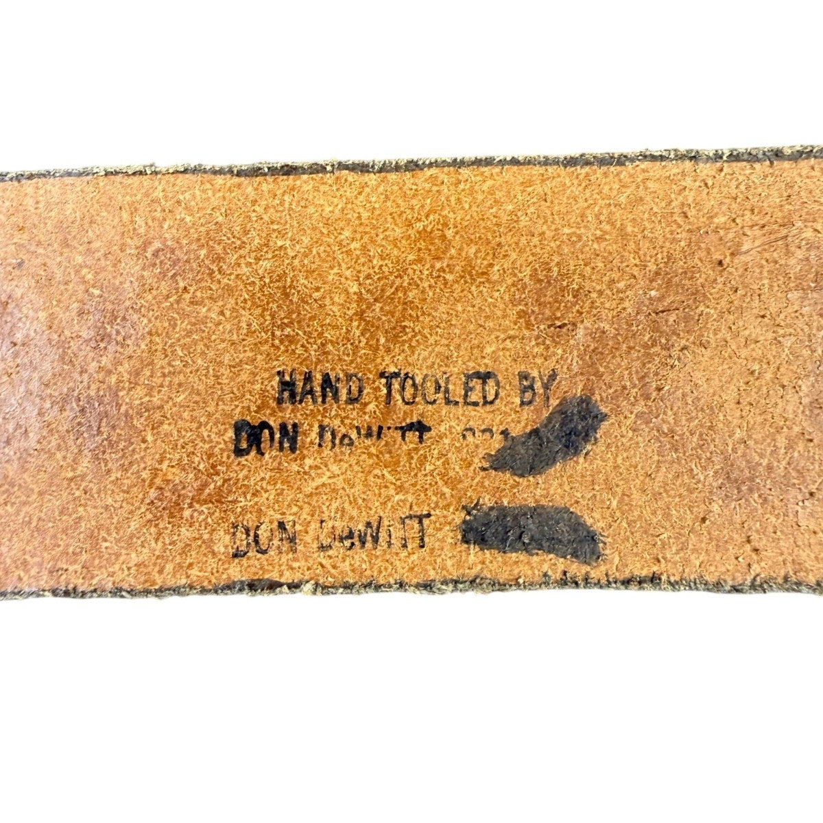 Hand Tooled Don Hewitt Mens Tan Leather Western Belt Cowboy Horse Buckle