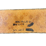 Hand Tooled Don Hewitt Mens Tan Leather Western Belt Cowboy Horse Buckle