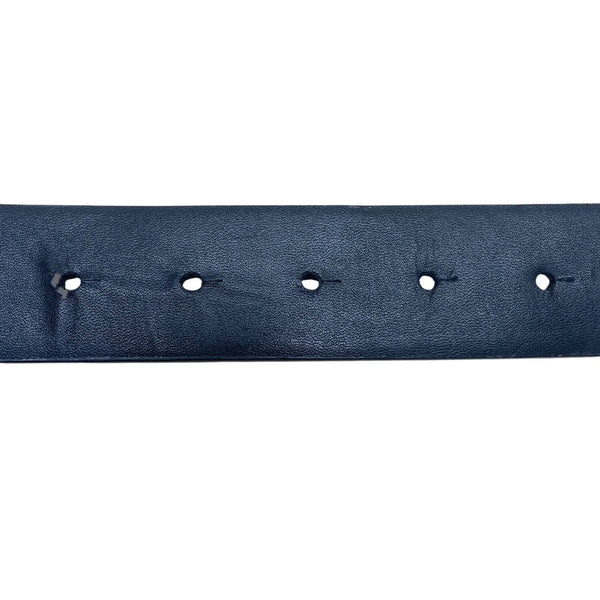 Guess Mens Black Leather Logo Belt Adjustable Polished Plaque Textured Buckle