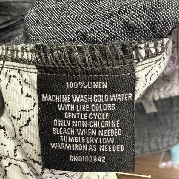 Westport Black Mens Blue Linen Drawstring Casual Pants Relaxed Fit Size XLT