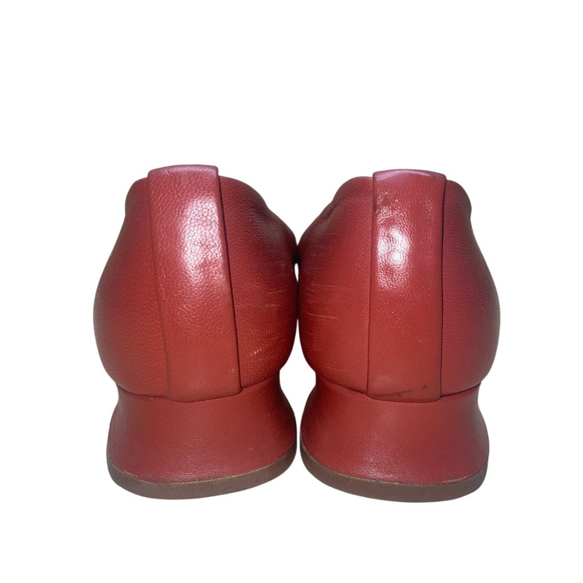 Fausto Santini Women’s Red Leather Round Toe Low Heel Shoes Size 38