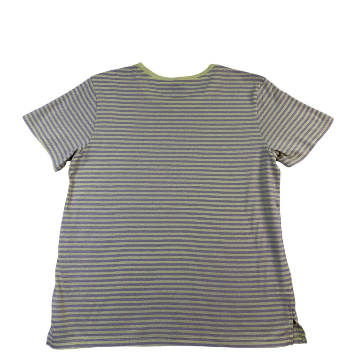 Eddie Bauer Womens Yellow & Gray Cotton Striped Short Sleeve T-Shirt Size L