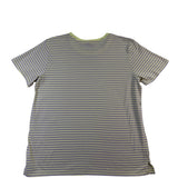 Eddie Bauer Womens Yellow & Gray Cotton Striped Short Sleeve T-Shirt Size L