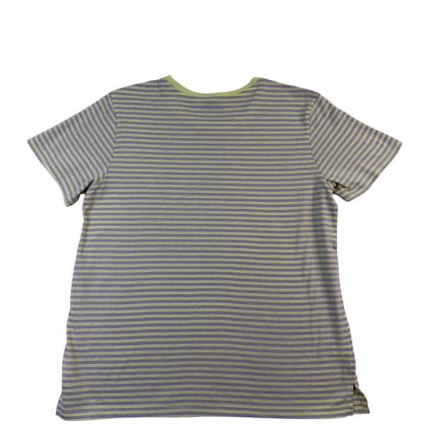 Eddie Bauer Womens Yellow & Gray Cotton Striped Short Sleeve T-Shirt Size L