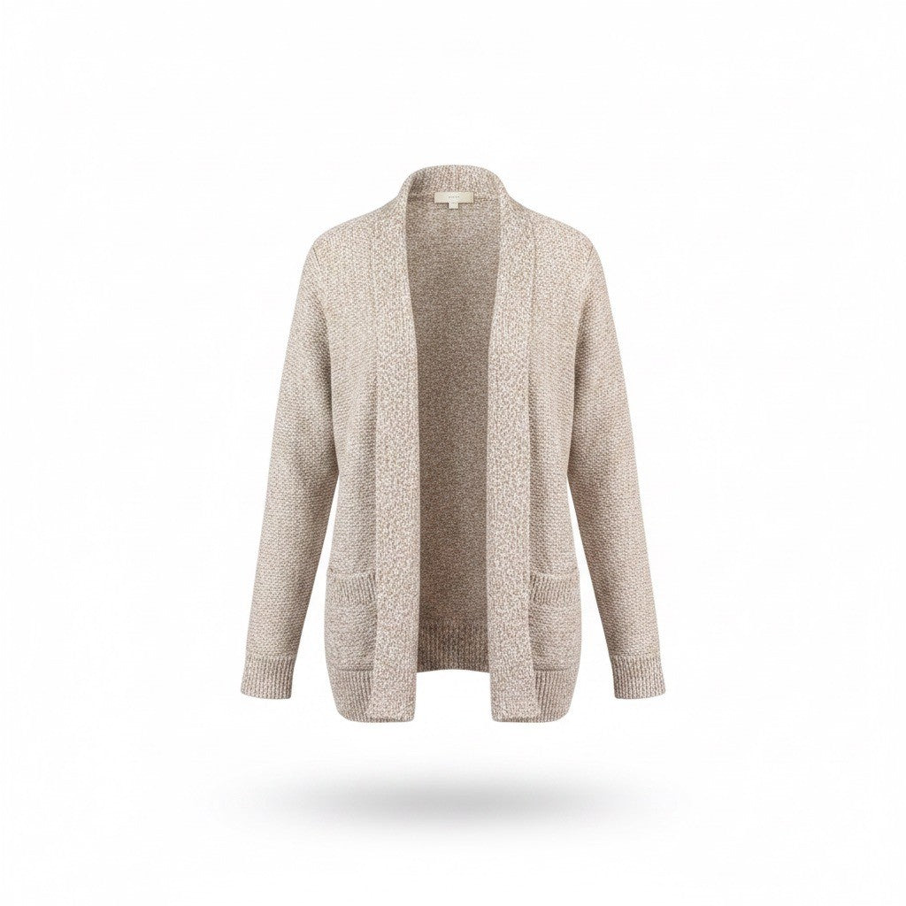 Appleseeds Womens Beige Open Front Cardigan Sweater With Pockets Size 1X
