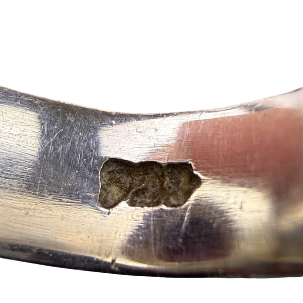 Sterling Silver Womens Purple Amethyst Stone Ring Size 5 Vintage Textured Band