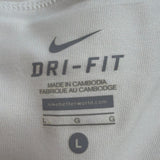 Nike Womens White Dri-FIT Polyester Spandex Pleated Athletic Skort Size Large