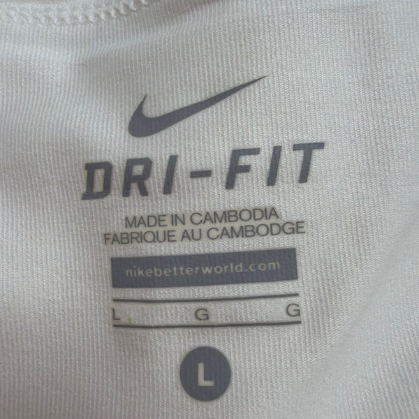 Nike Womens White Dri-FIT Polyester Spandex Pleated Athletic Skort Size Large