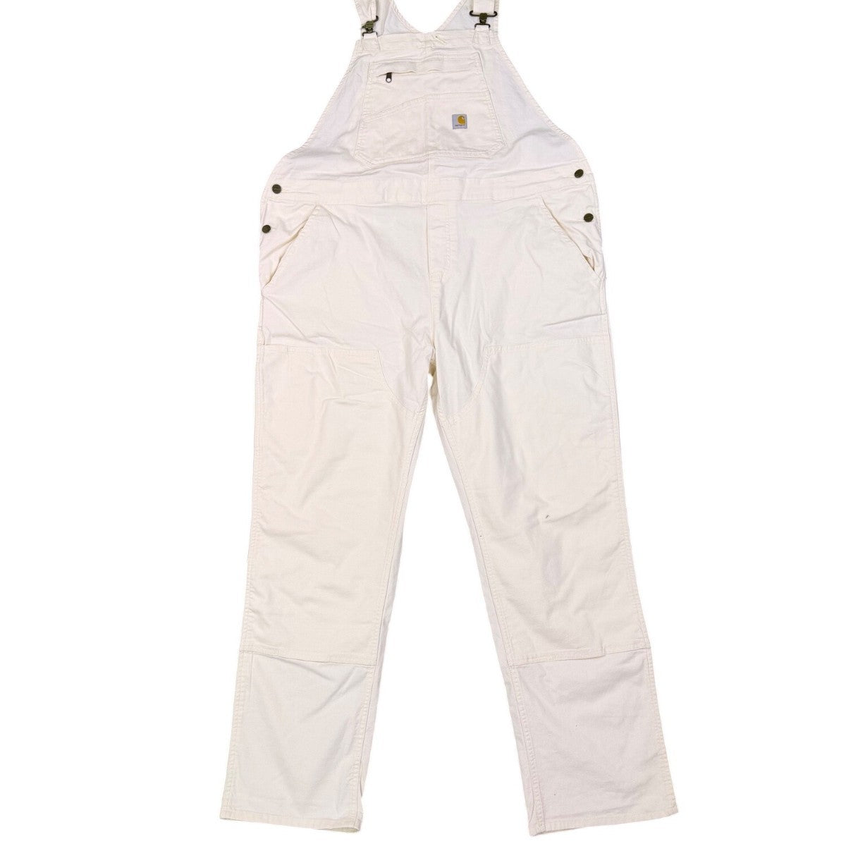 Carhartt Womens White Canvas Rugged Flex Bib Overalls Loose Fit Sz XL (16-18)