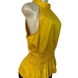 White House Black Market Yellow Sleeveless Halter Top W Keyhole Back Sz 14 - New