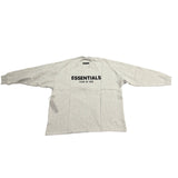 Fear Of God Essentials Mens Gray Crewneck Sweatshirt Logo Pullover Casual Size L