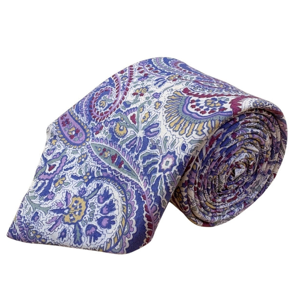 Liberty Mens Multicolor Cotton Paisley Tie Classic Elegant Design