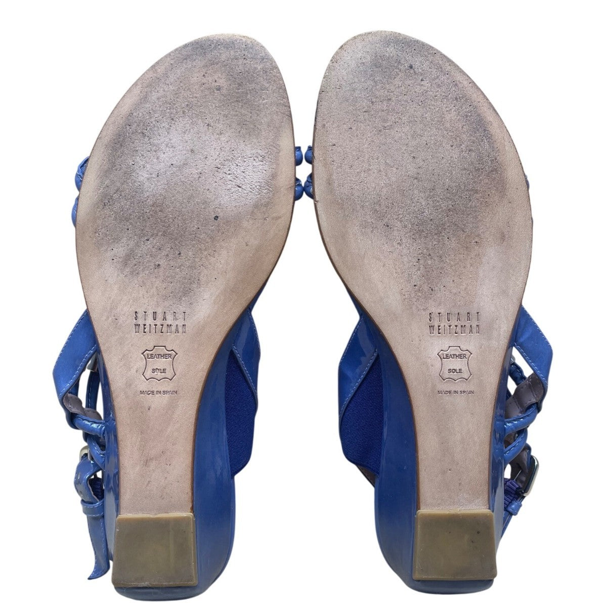 Stuart Weitzman Women’s Blue Adjustable Strappy Slingback Wedge Sandals Size 6.5