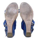 Stuart Weitzman Women’s Blue Adjustable Strappy Slingback Wedge Sandals Size 6.5