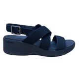 Skechers Women’s Black Adhesive Buckle Strap Luxe Foam Platform Sandals Size 11