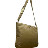 Vntg Ruth Saltz Women’s Beige Leather Gold Accent Adjustable Strap Shoulder Bag