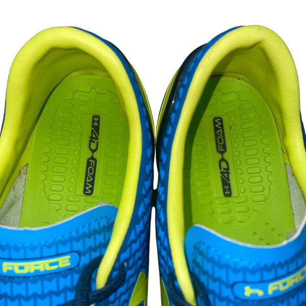 Under Armour Men’s Blue & Neon Yellow ClutchFit Force Soccer Cleats Size 12