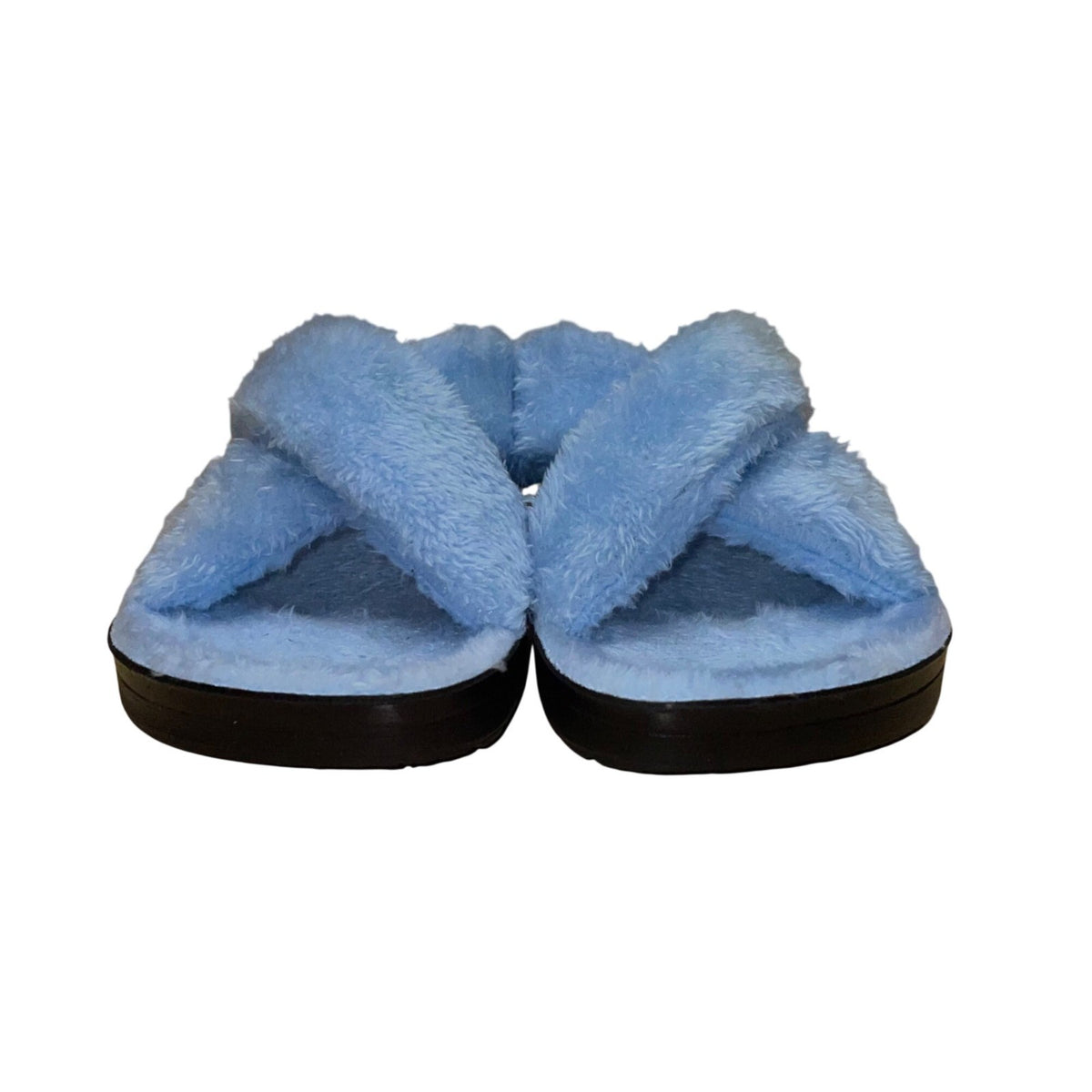 Aerothotic Women’s Blue Fluffy Orthotic Slip-On Slide Sandals Size 10US