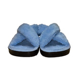 Aerothotic Women’s Blue Fluffy Orthotic Slip-On Slide Sandals Size 10US