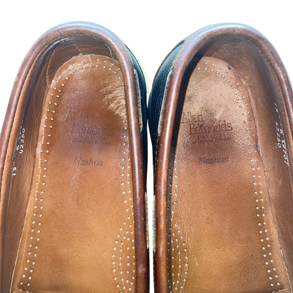 Allen Edmonds Men’s Brown & Black Leather Tassel Slip-On Nashua Loafers Size 13