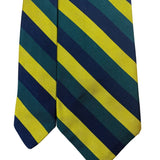 Vintage Brooks Brothers Yellow & Green Striped Silk Tie Woven In England