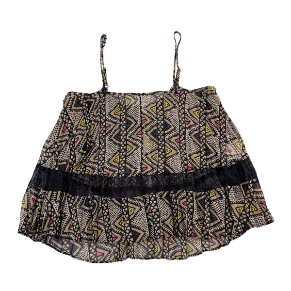 BCBG Generation Womens Beige Multi-Color Camisole With Lace Trim Size XXS