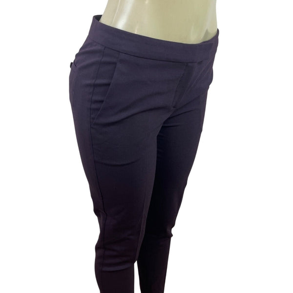 Theory Womens Purple Slim Fit Ankle Pants With Pockets & Hook Closure Size 4