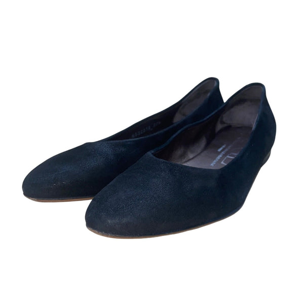 AGL Women’s Black Suede Leather Sole Slip-On Ballet Flats Size 37.5