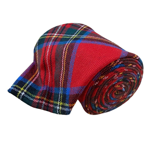 Ingles Buchan Men’s Red Wool Royal Stewart Plaid Necktie Scotland Traditional 3"