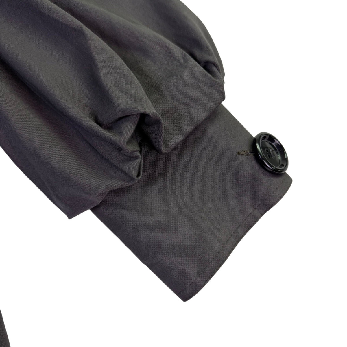 Hazelhazel Women Gray Cotton Puff Sleeve Trench Coat Button Front Size S