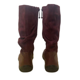 Hotter Women’s Burgundy Leather/Suede Zip Up Mystery Mid-Calf Boots Size 8.5