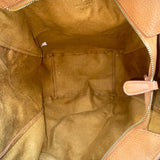 Expressions NYC Women’s Camel Brown Faux Leather Double Handle Fringe Tote Bag
