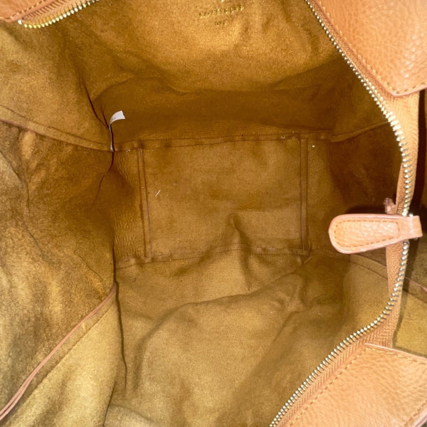 Expressions NYC Women’s Camel Brown Faux Leather Double Handle Fringe Tote Bag