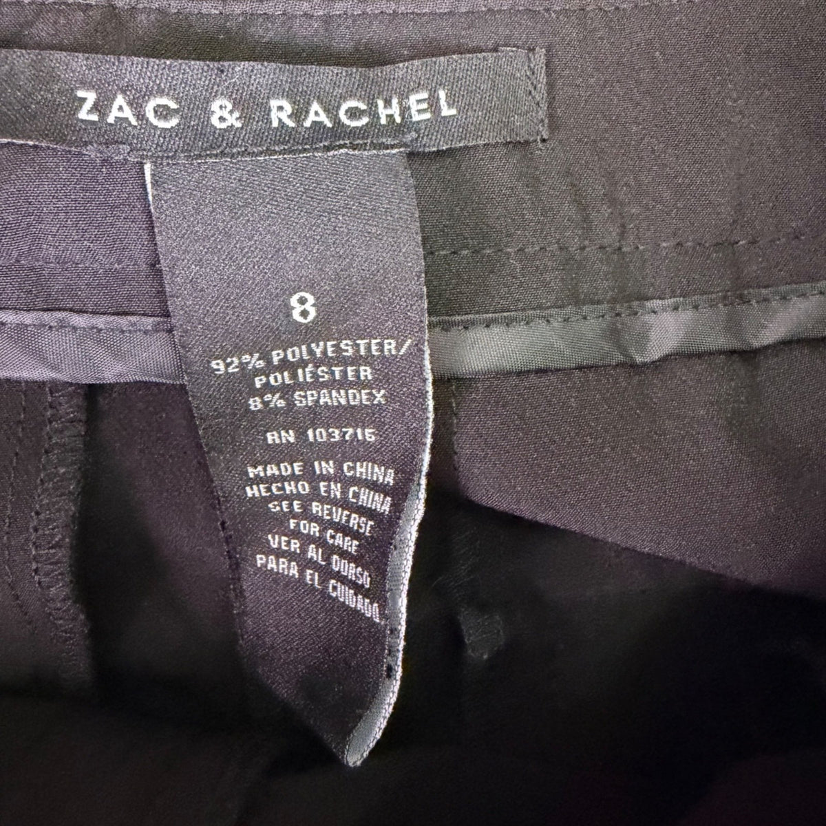 Zac & Rachel Womens Black Slim Fit Ankle Pants Size 8