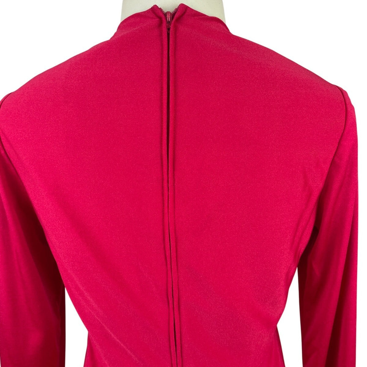 Vintage Leo Narducci Long Sleeve Red Maxi Dress With Knotted Front Detail