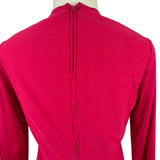 Vintage Leo Narducci Long Sleeve Red Maxi Dress With Knotted Front Detail