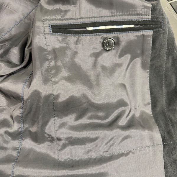 Boss Mens Black Cotton Blazer Jacket Two-Button Style W/ Lining Detail Size 40R