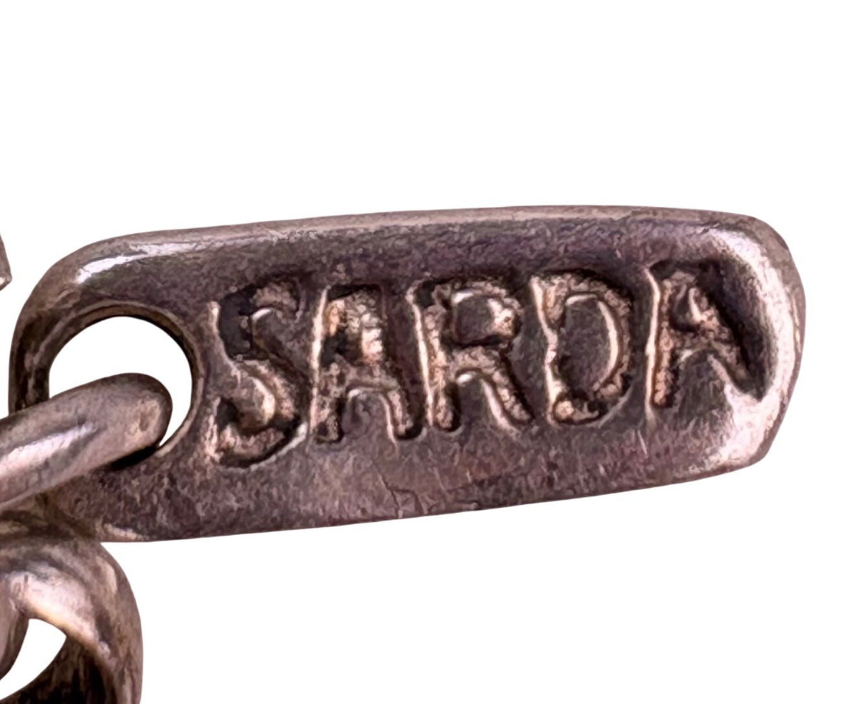 Sterling Silver 925 Womens Hematite Druzy Gemstone Pendant Necklace By Sarda 