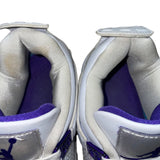Air Jordan 4 Retro Men’s Metallic Purple & White Leather Sneakers Size US 9.5