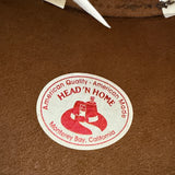 Head N Home Hats Brown Distressed Leather Steampunk Top W/ Feather Stoker Size S
