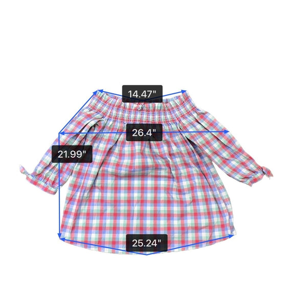 Kate Spade Womens Multicolor Off-Shoulder Top Broome Street Madras Plaid Sz S