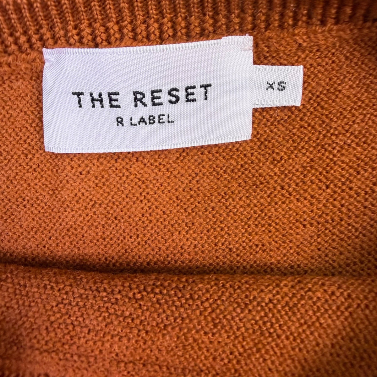 The Reset Womens Rust Wool Knit Short Sleeve Sweater Stylish Size XS
