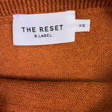 The Reset Womens Rust Wool Knit Short Sleeve Sweater Stylish Size XS