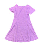 Ann Taylor Factory Womens Lavender White Polka Dot Short Sleeve Dress Size M